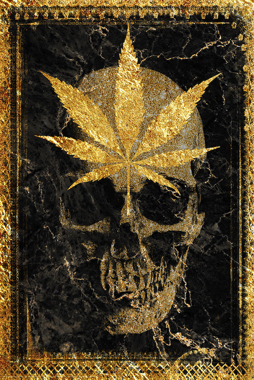 Poster Gold Leaf Skull-hotRAGS.com