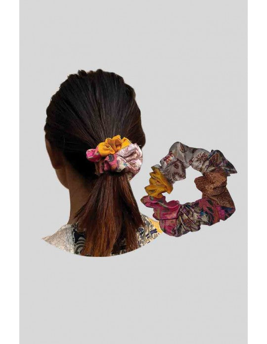Scrunchie - Silk Patchwork Scrunchie - Unique-hotRAGS.com