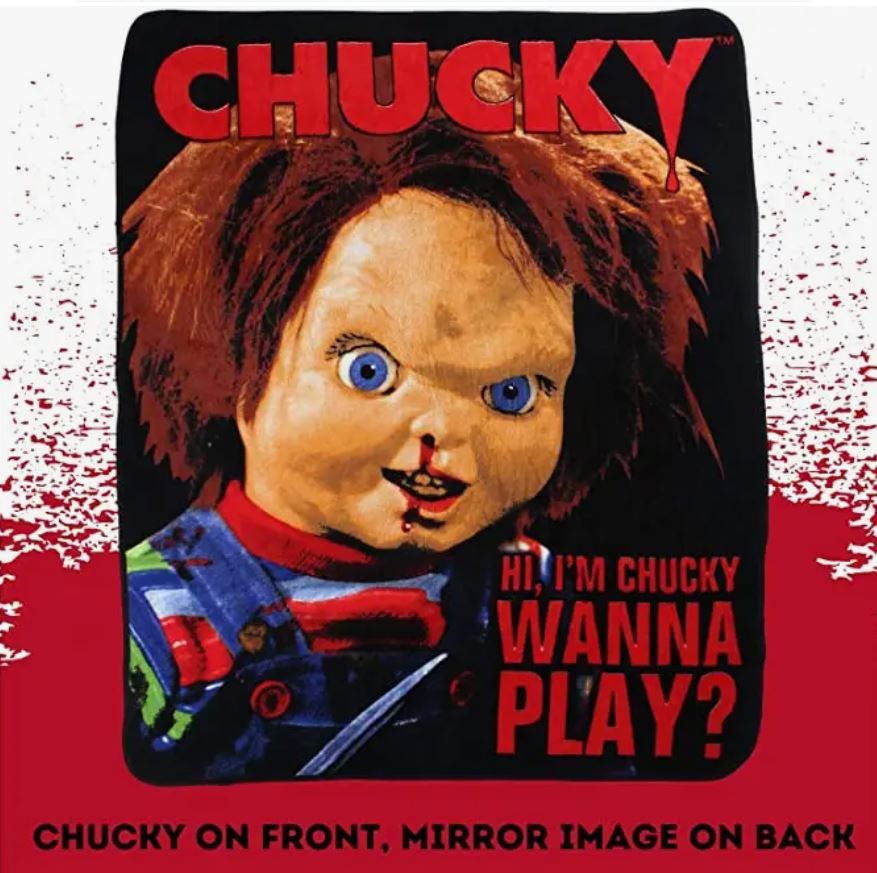 Chucky "Wanna Play" Raschel Throw 50” x 60” Blanket-hotRAGS.com