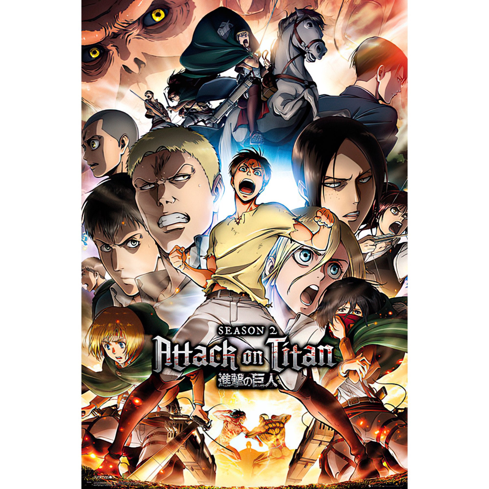 Poster Attack On Titan - Manga / Anime Tv Poster (season 2 Character Collage)-hotRAGS.com