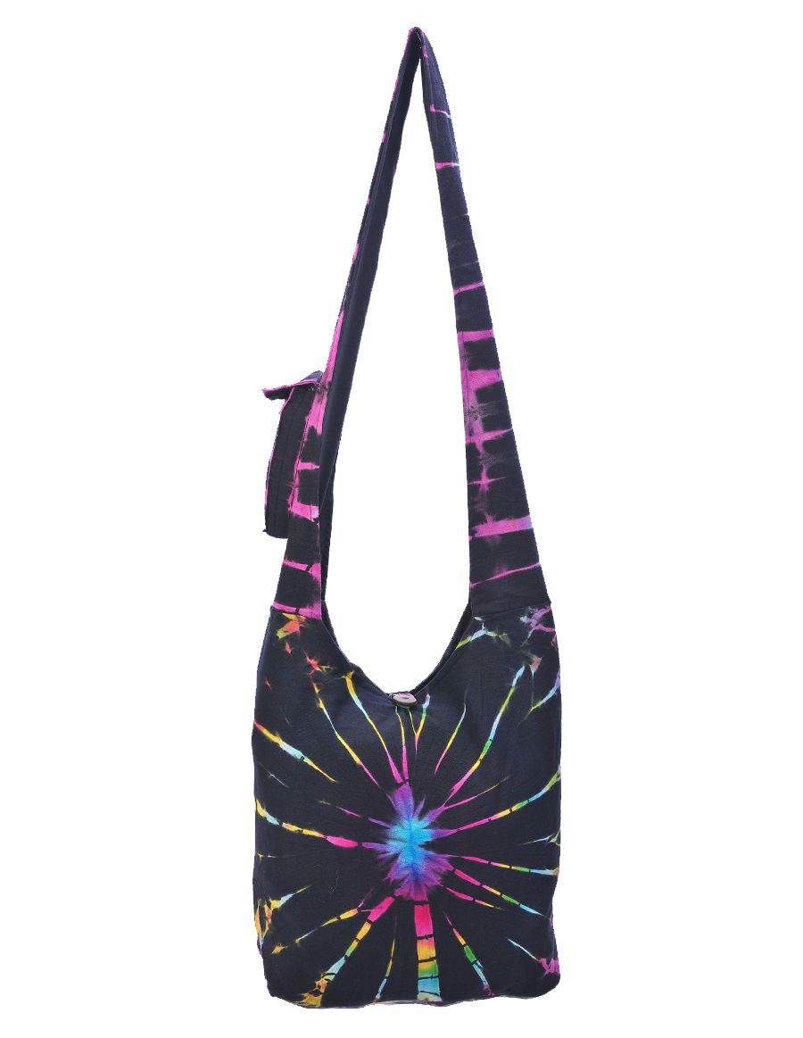 Bag Hobo Black Rainbow Tye Dye - Each Unique-hotRAGS.com