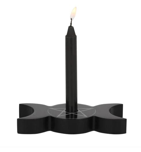 Triple Moon Pentacle Spell Candle Holder-hotRAGS.com
