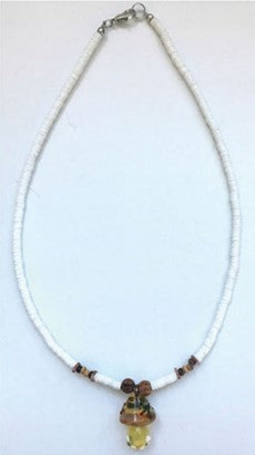 Necklace Pyrex Glass Mushroom-hotRAGS.com
