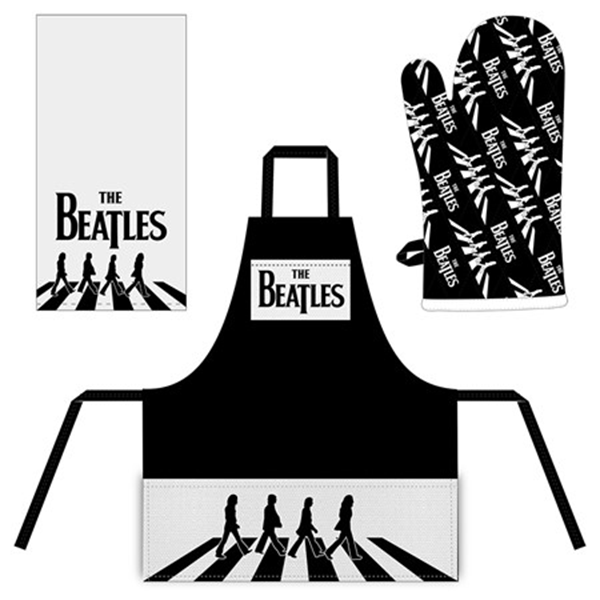 Kitchen Towel, Apron, And Mit Set - Beatles Abbey Road-hotRAGS.com