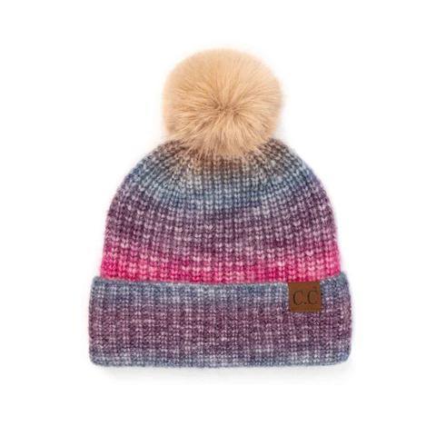 Hat Ombre Berry Pom-hotRAGS.com