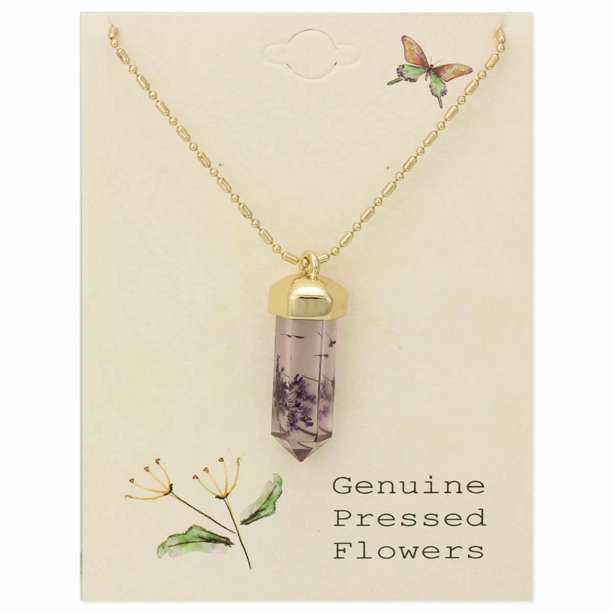 Necklace Dried Lavender Crystal-hotRAGS.com