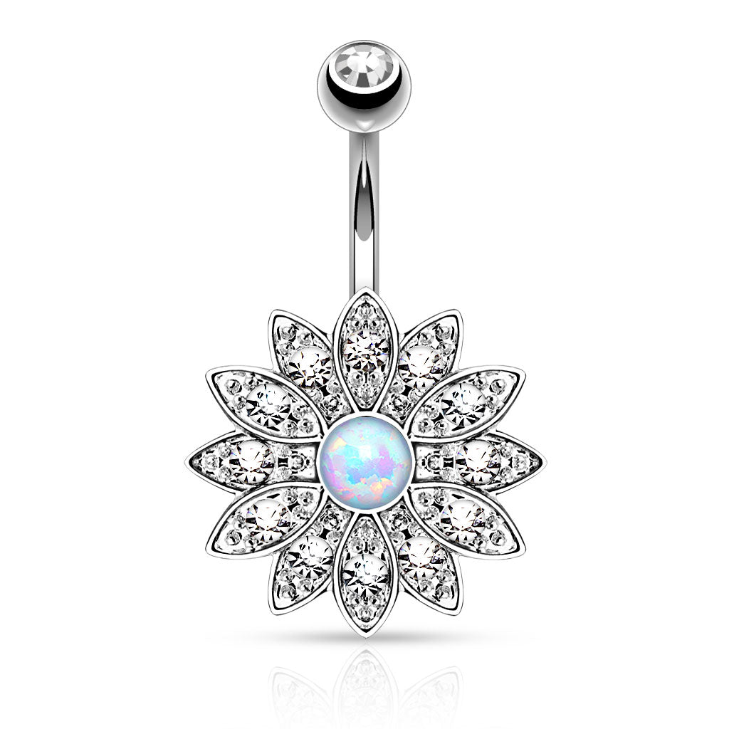 Flower Opal Belly Ring-hotRAGS.com