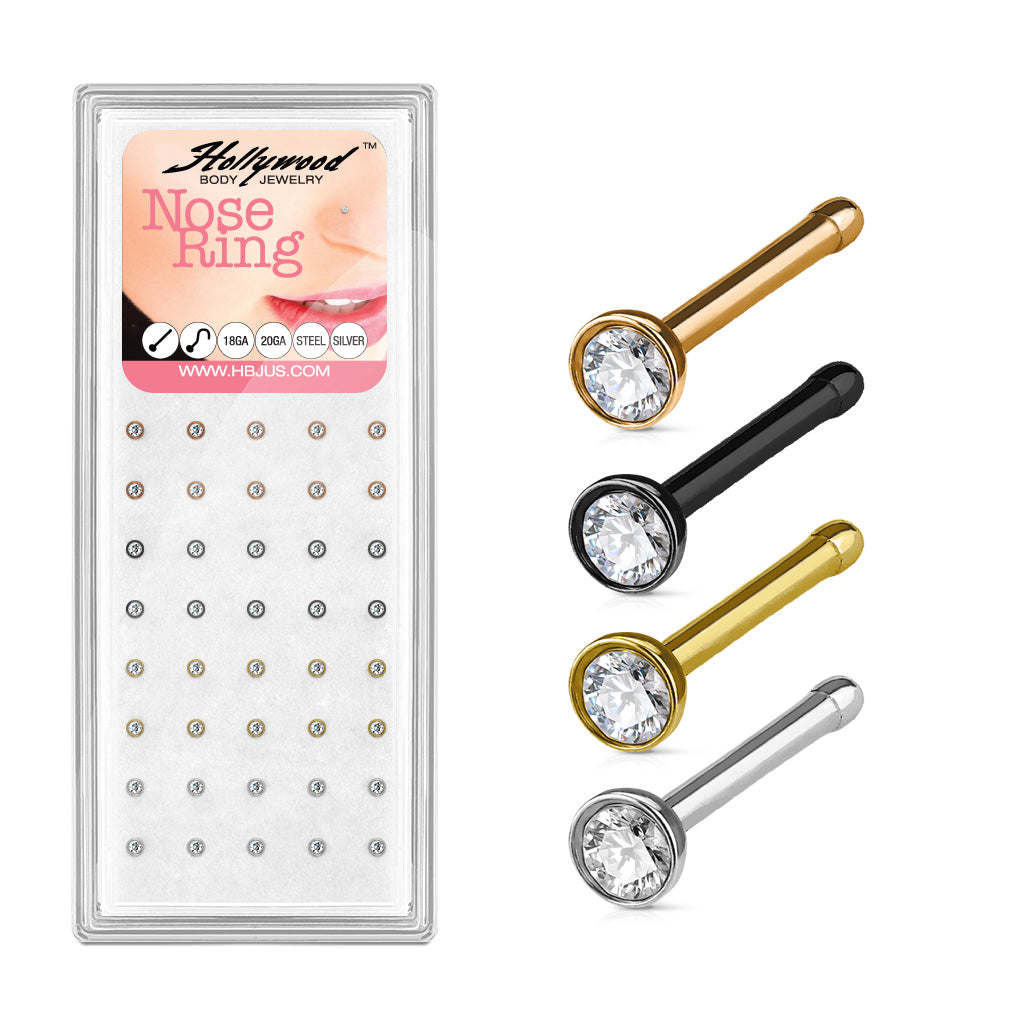 Clear Crystal Nose Bone - 3mm-hotRAGS.com