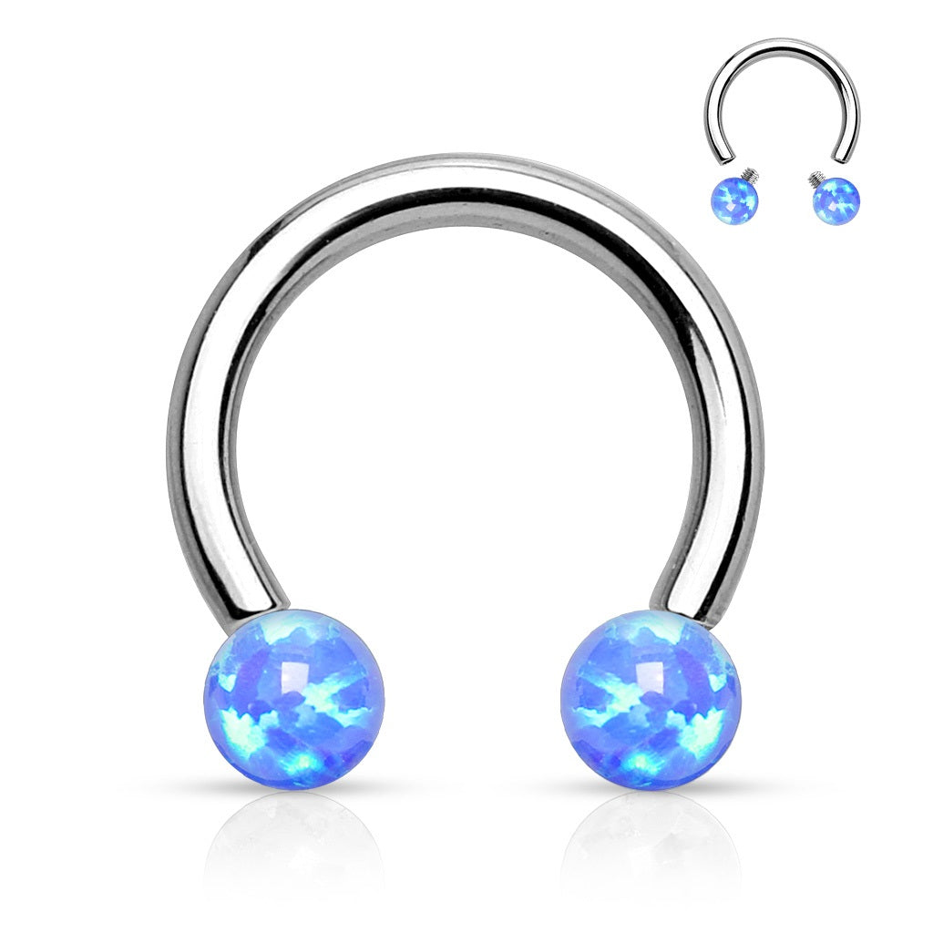 Horseshoe - 16g 5/16(8MM) Opal Blue-hotRAGS.com