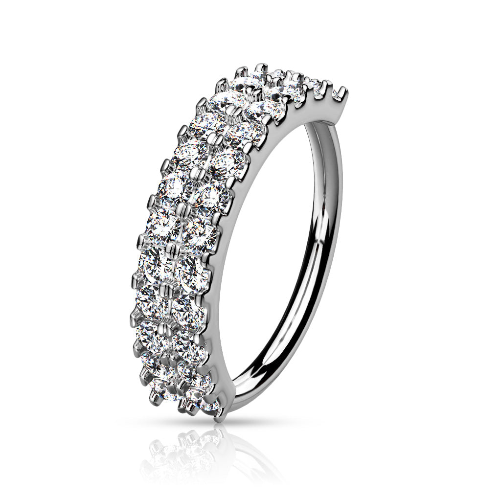 Nose Hoop- Double Cubic Zirconia - 20g-hotRAGS.com