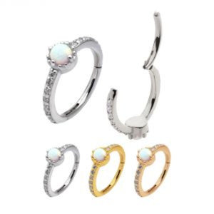 Cartilage 16g Steel Opal Bead-hotRAGS.com