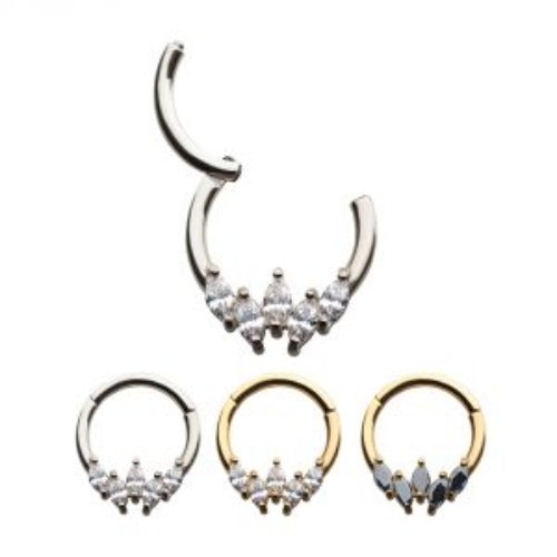Septum - 16g 3 cubic zirconia-hotRAGS.com