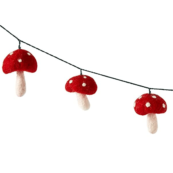 Decor Mushroom Garland Red-hotRAGS.com
