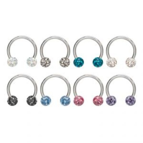 Horseshoe - Tiffany 16g - Blue Zirconia-hotRAGS.com