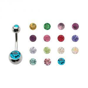 Belly Ring 14g 3/8 Clear Gem-hotRAGS.com