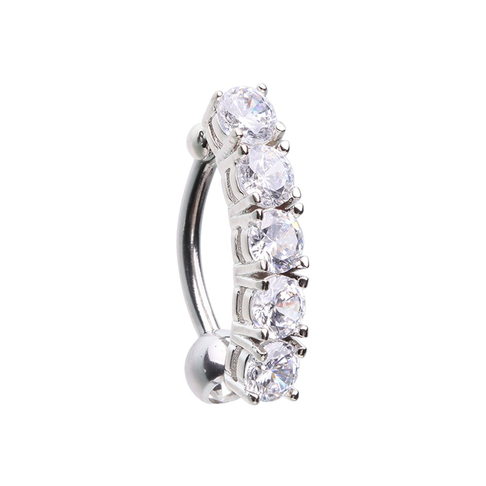 Cz Cascading Drop Belly Ring-hotRAGS.com