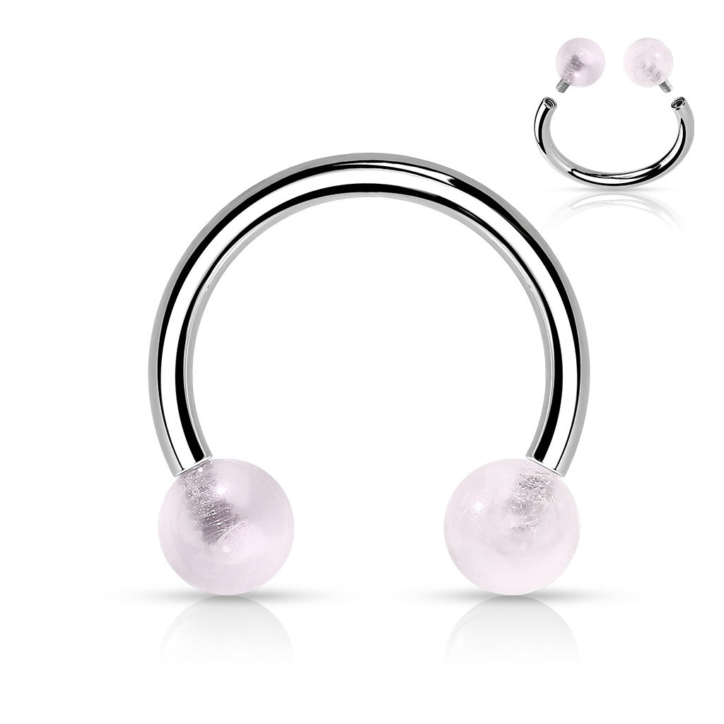 Horseshoe - 16g Rose Quartz-hotRAGS.com