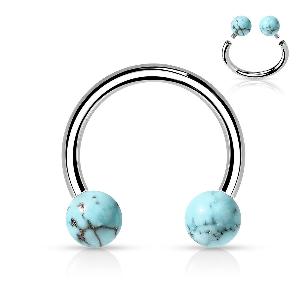 Horseshoe - 16g Turquoise-hotRAGS.com