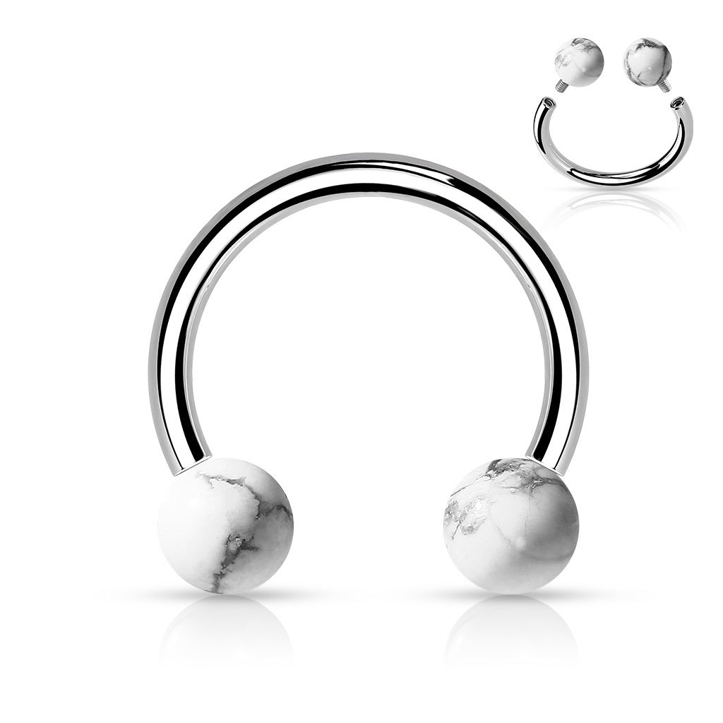 Horseshoe - 16g White Howlite-hotRAGS.com