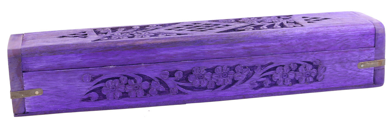 Wooden Incense Box Burner - Purple-hotRAGS.com
