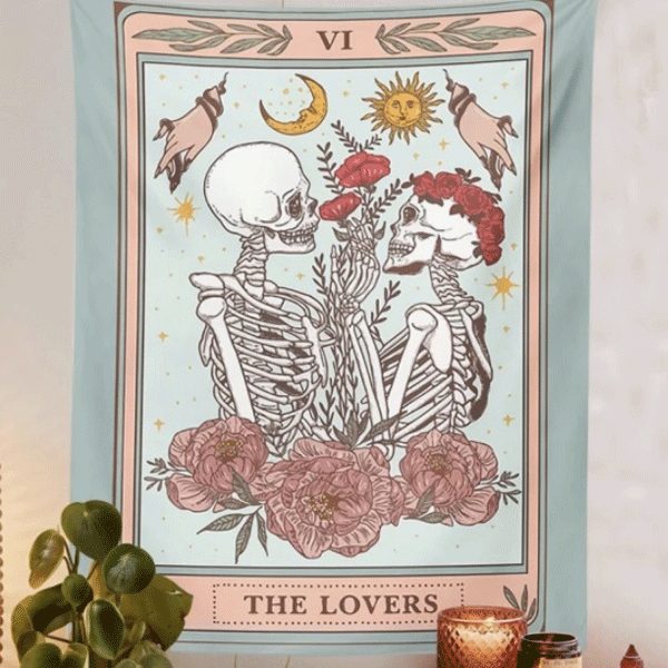 Tapestry Lovers Tarot Skeleton-hotRAGS.com