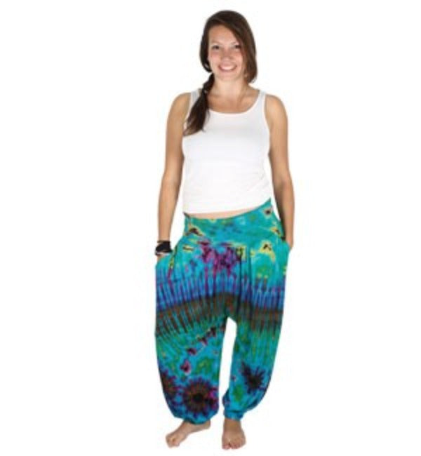 Pant - Tie Dye Harem Pant With Pockets - Unique-hotRAGS.com