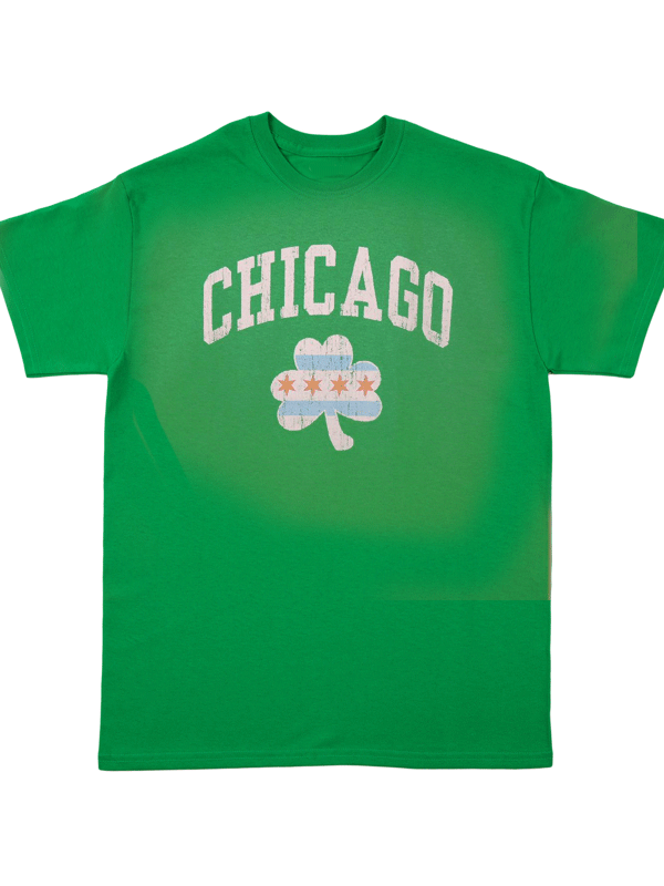 Chicago Flag Shamrock T-Shirt-hotRAGS.com