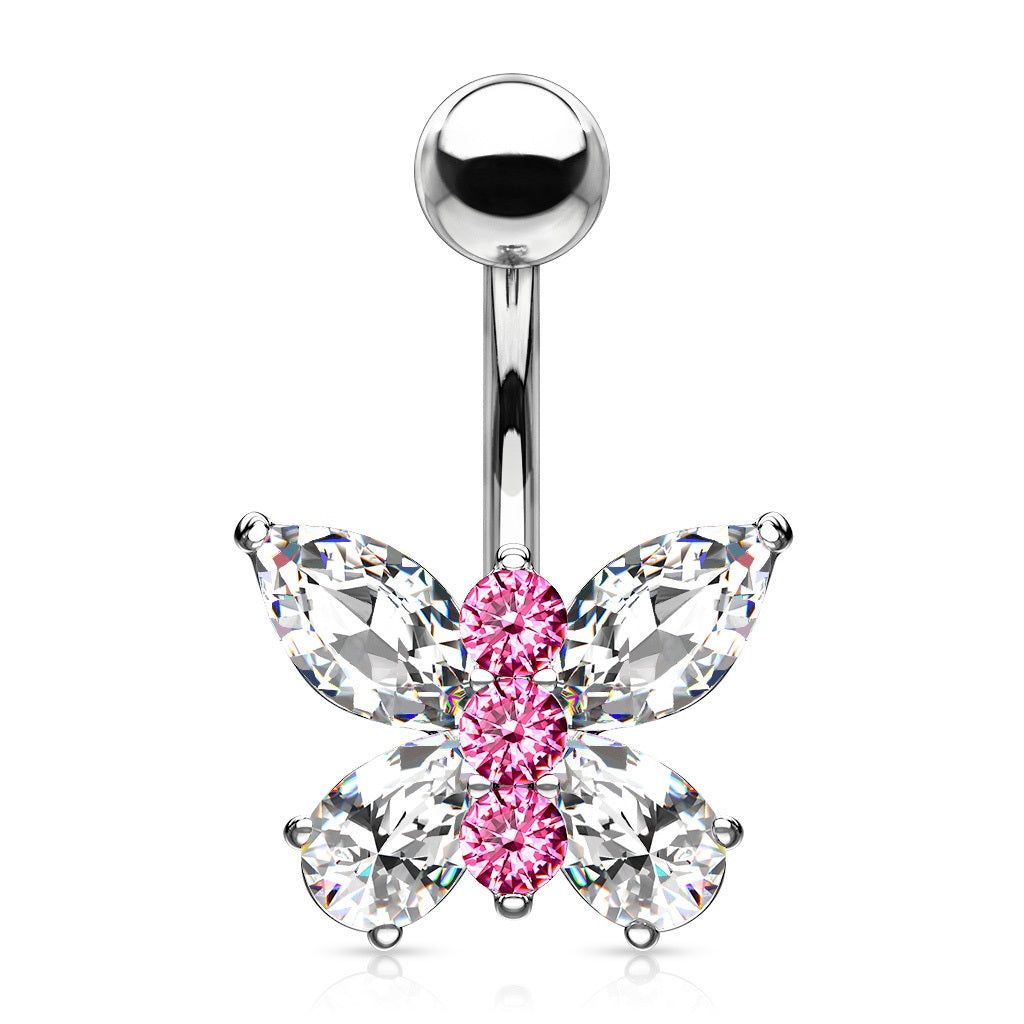 Belly Ring Butterfly Two Tone-hotRAGS.com