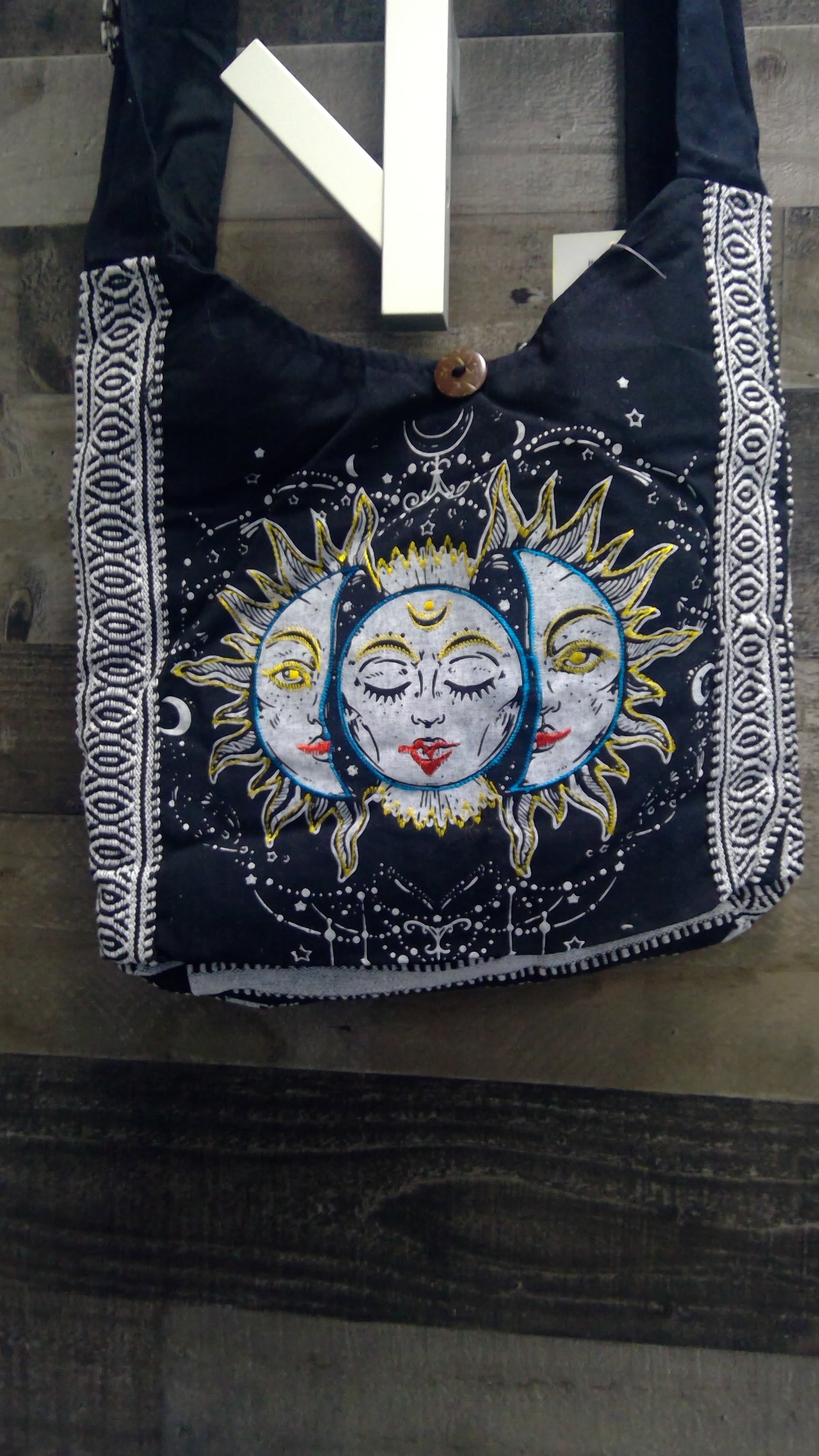 Bag Cotton Sun Moon Razor Cut Embroidered - Each Unique-hotRAGS.com