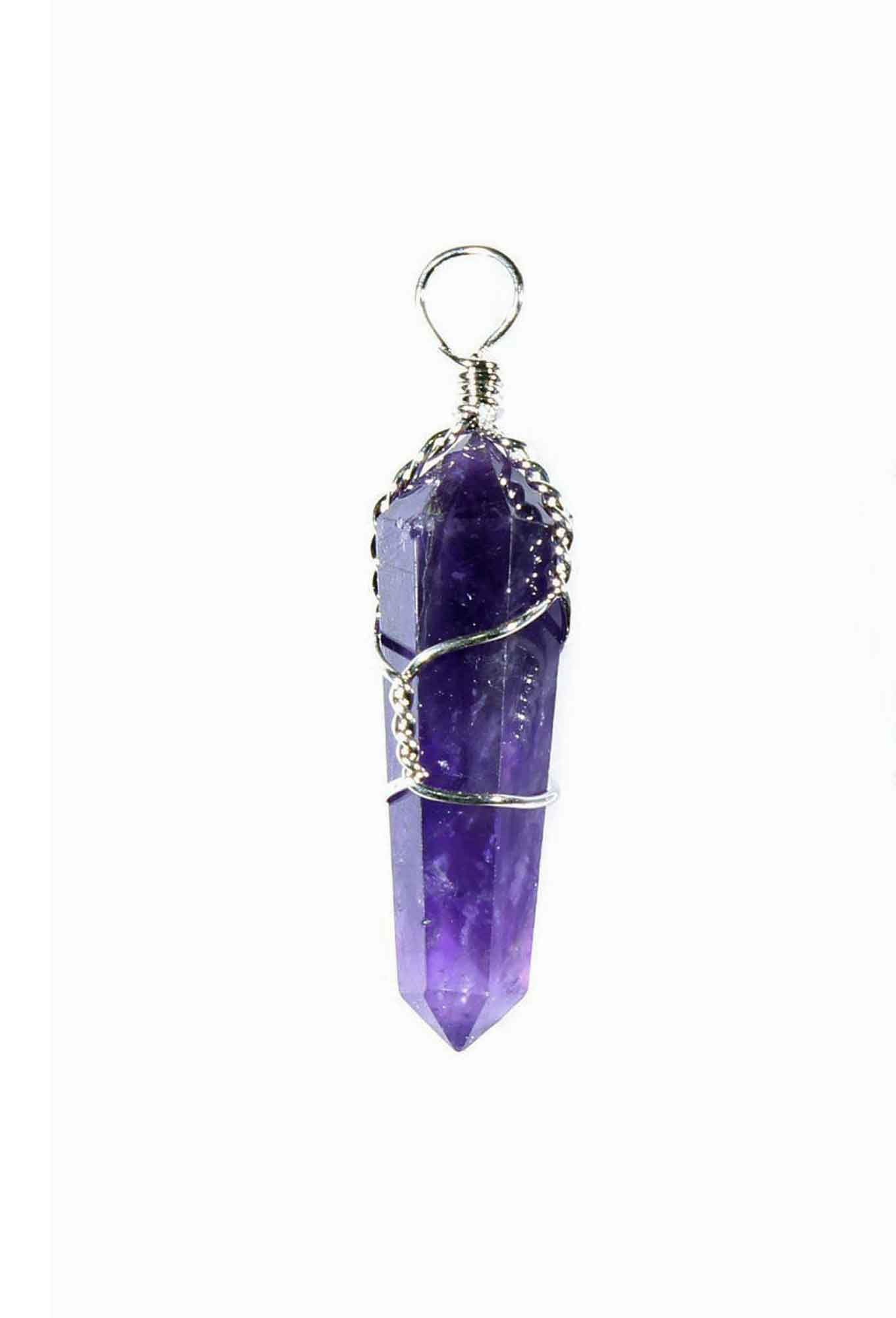 Necklace Amethyst Wire Wrap-hotRAGS.com