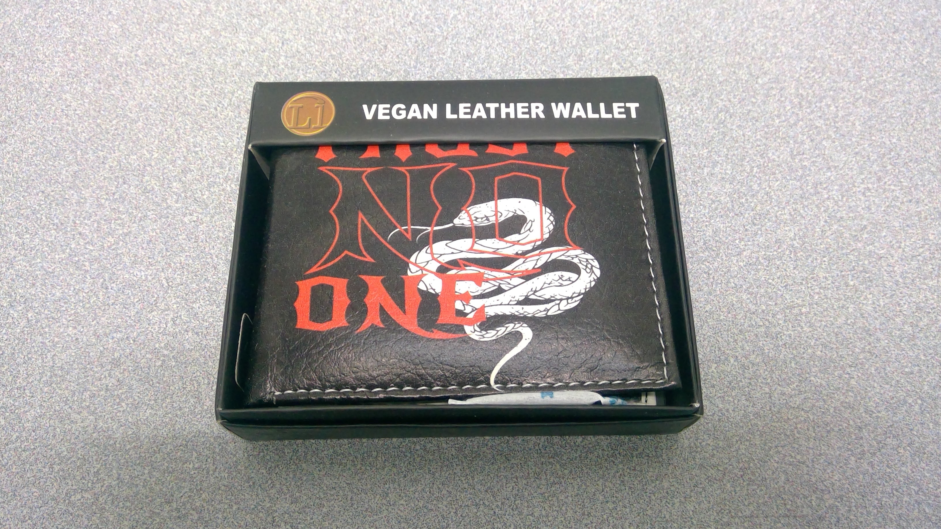 Vegan Leather Bi-fold Wallet Trust No One Snake-hotRAGS.com