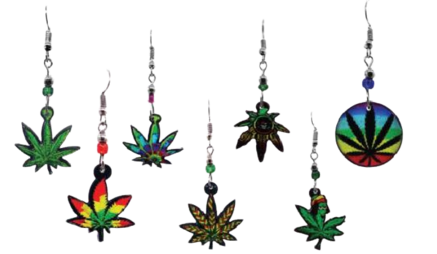 Earrings Hemp Leaf - Each Unique-hotRAGS.com