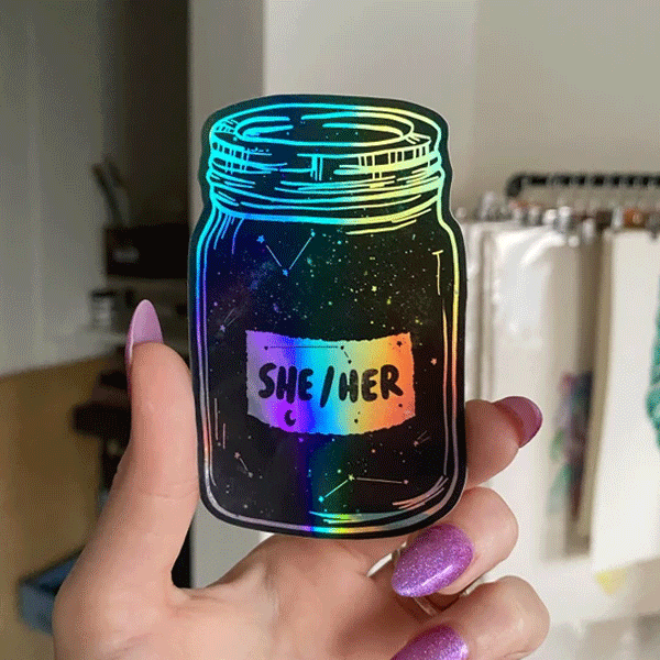 Sticker Pronoun She/her Holographic-hotRAGS.com