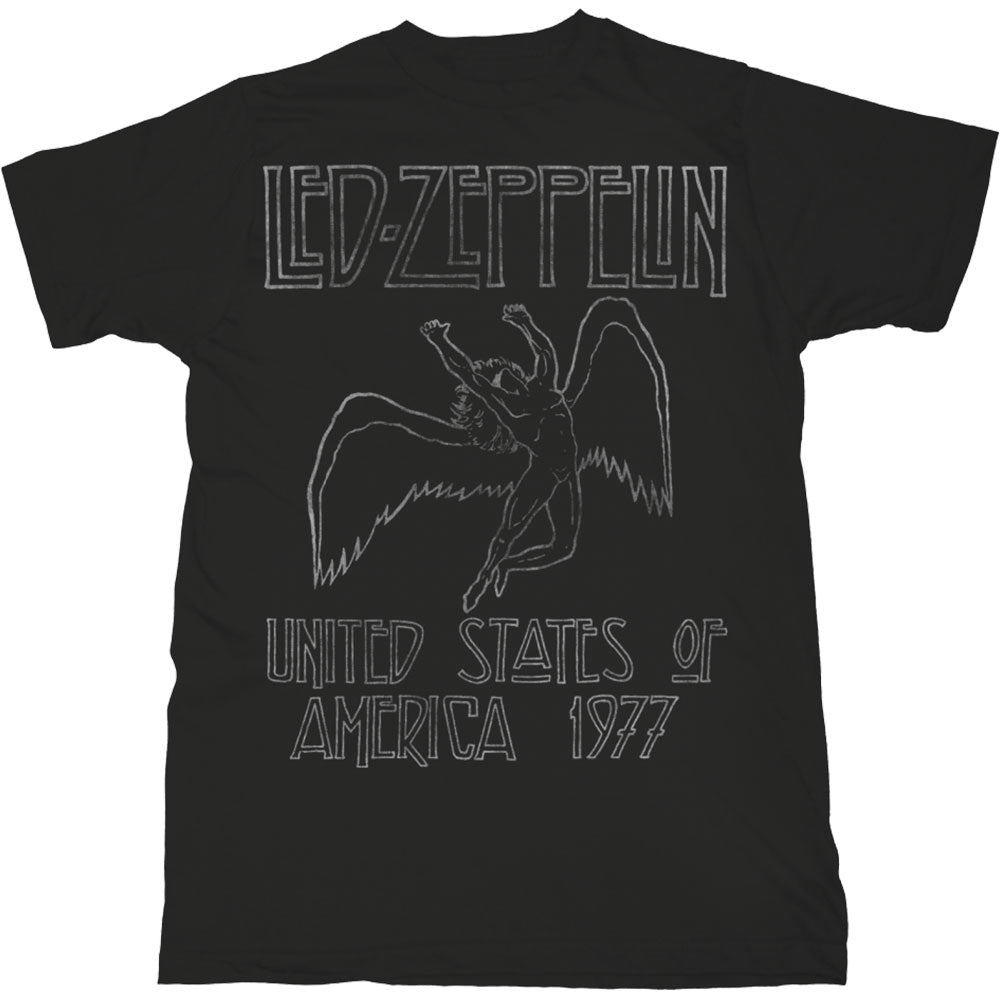 T Shirt Led Zeppelin Usa 77 - Black-hotRAGS.com