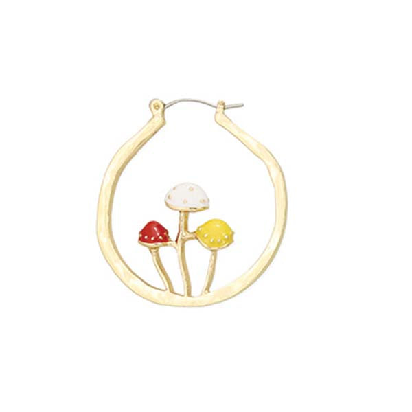 Earrings - Mushroom Party - Gold-hotRAGS.com