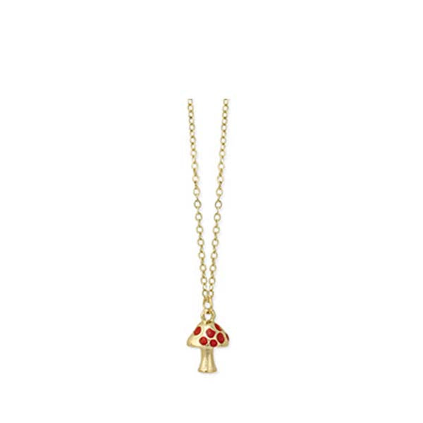 Necklace - Tiny Mushroom Gold-hotRAGS.com