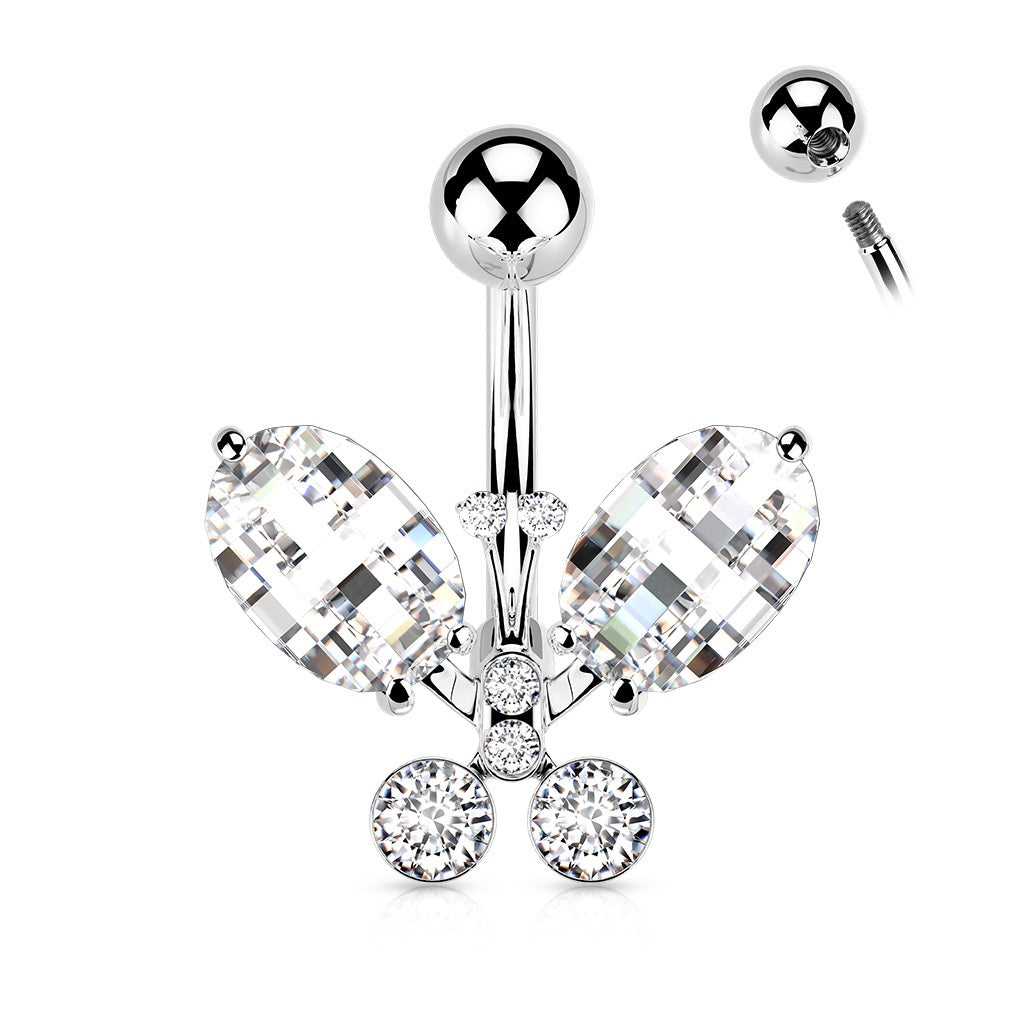 Belly Ring - Butterfly Crystal-hotRAGS.com