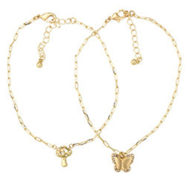 Anklet - Barefoot Walk Mushroom Butterfly Anklet Set-hotRAGS.com