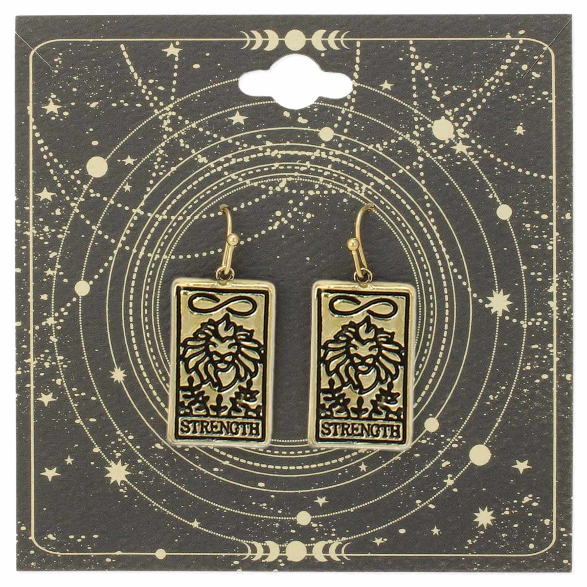 Earrings - Major Arcana Gold Fortune Tarot Earrings-hotRAGS.com