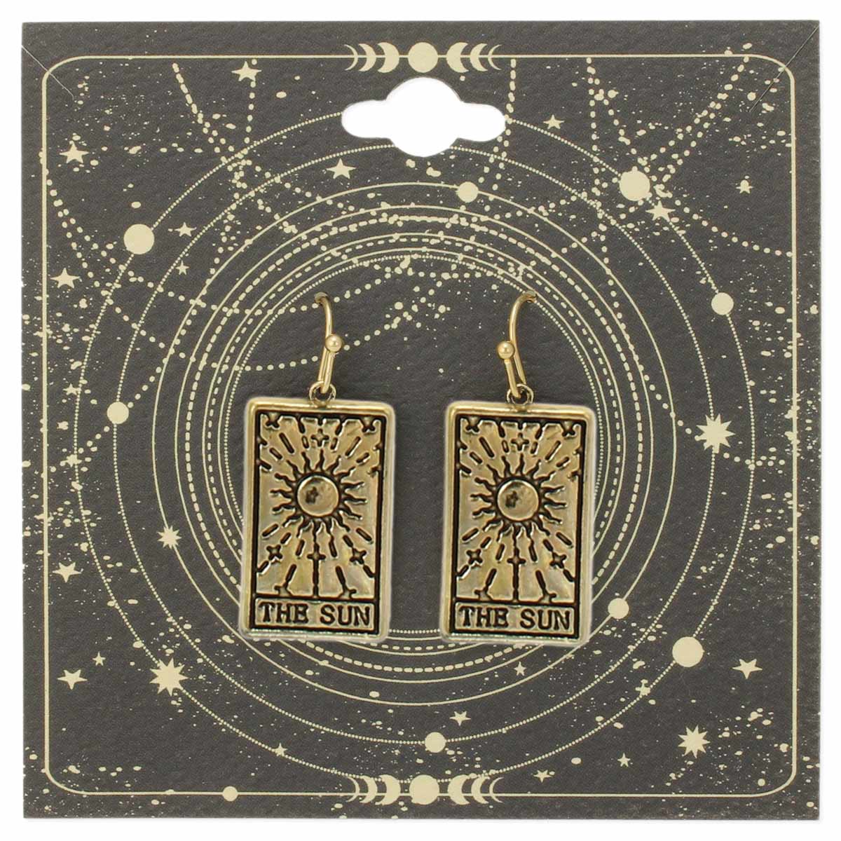 Major Arcana Gold Sun Tarot Earrings-hotRAGS.com