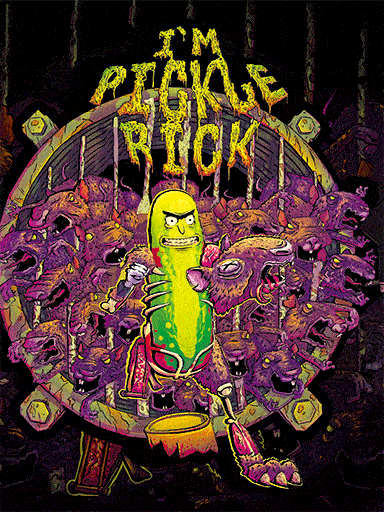 Pic 3D - Rick Morty Pickle -15x11-hotRAGS.com