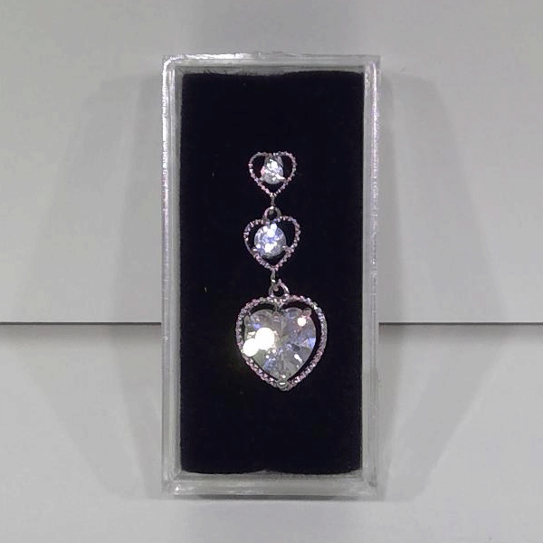 Belly Ring Crystal Heart Trinity-hotRAGS.com