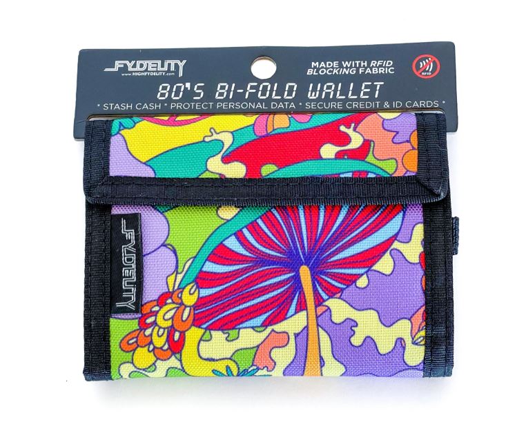 80's Bi-Fold Wallet Flower Mushroom-hotRAGS.com
