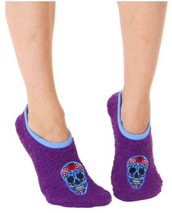 Socks Fuzzy Skull Slipper-hotRAGS.com