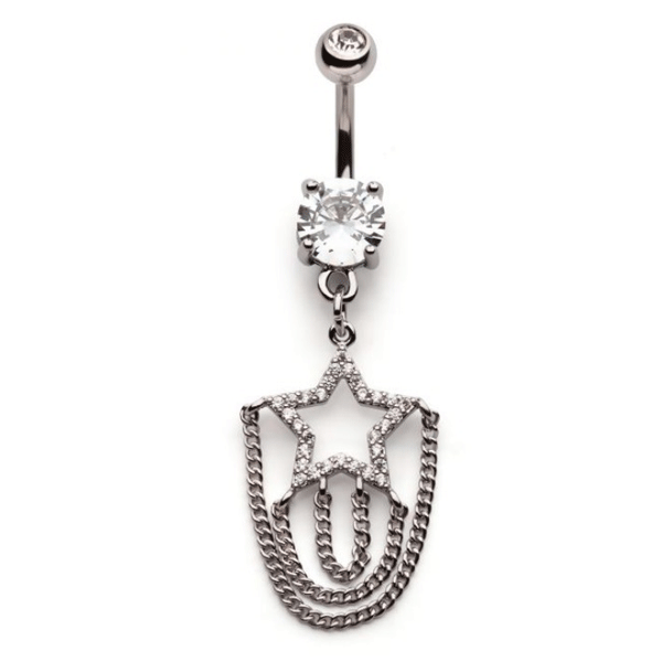 Belly Ring Star With Chains-hotRAGS.com