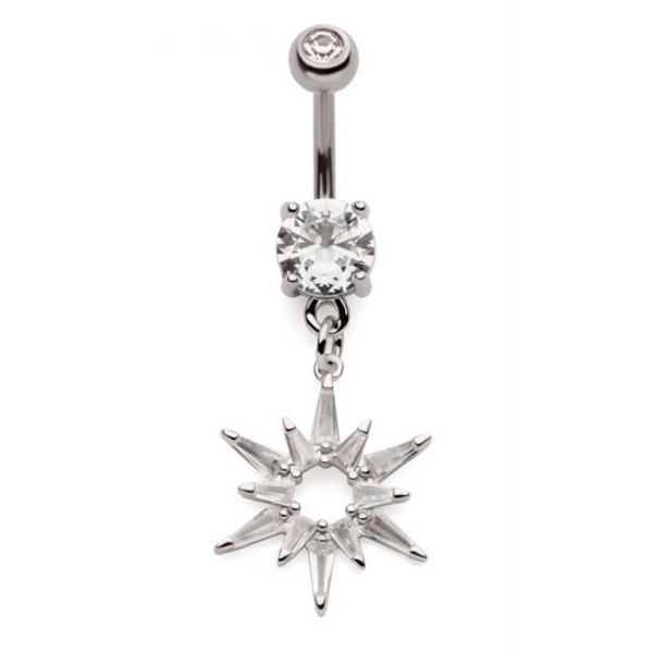 Belly Ring Star Burst Clear-hotRAGS.com