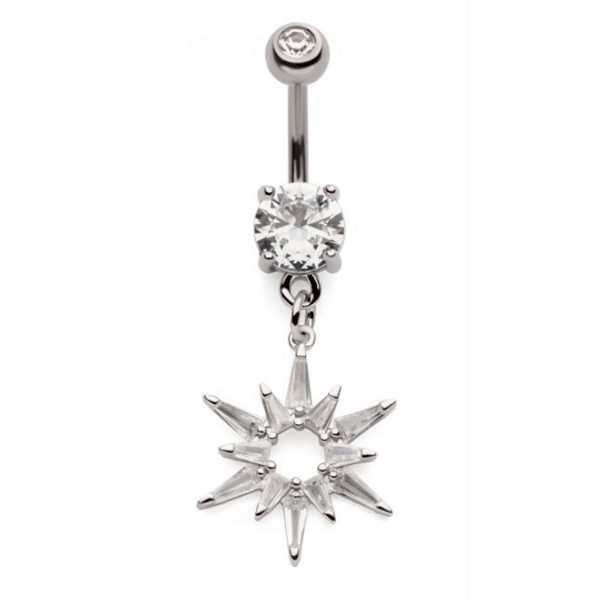 Belly Ring - Starburst Clear-hotRAGS.com