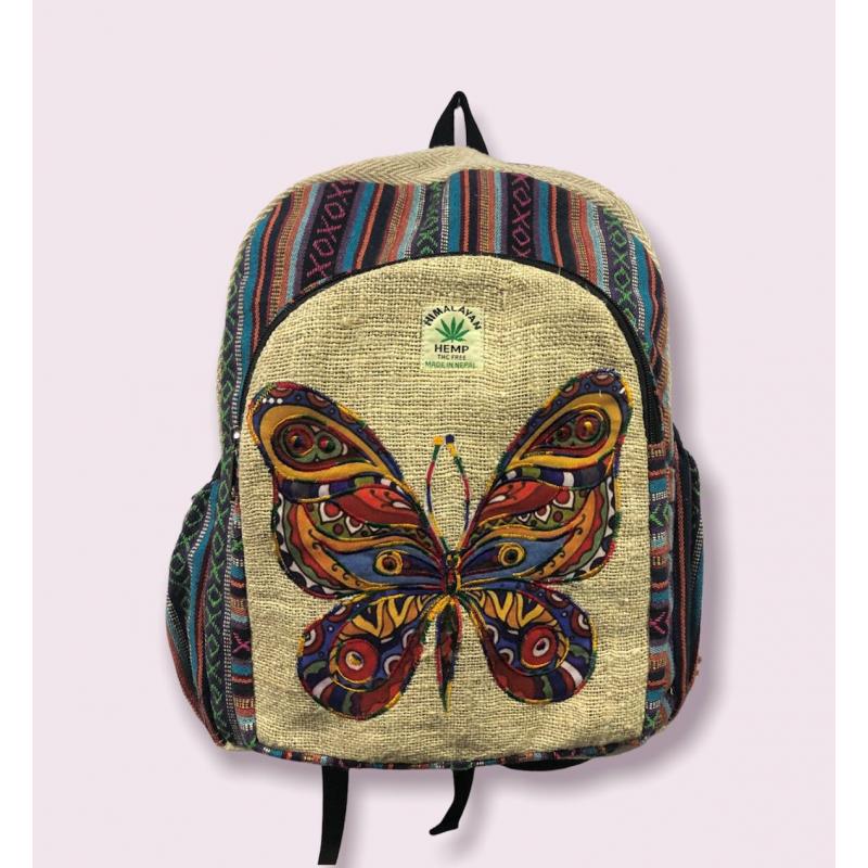 Cotton Hemp Multi King Butterfly Backpack-hotRAGS.com