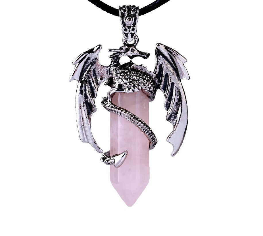 Necklace Dragon Crystal Rose-hotRAGS.com