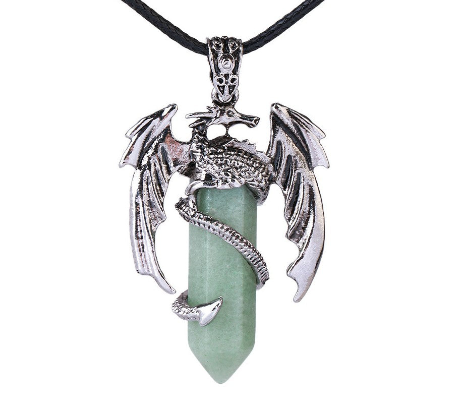 Necklace Dragon Crystal Green-hotRAGS.com